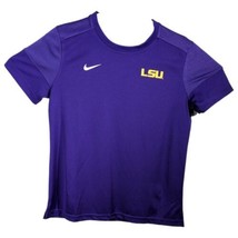 LSU TIGERS Womens Team Issued Purple Short Sleeve Shirt Size Medium Nike - £22.45 GBP