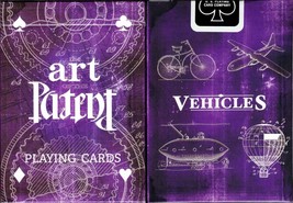 Art of the Patent Vehicles Purple Playing Cards Poker Size Deck USPCC Custom New - £8.55 GBP