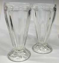 Set Of 2 Milkshake/ Sundae/ Ice Cream Soda Fountain Parfait Glasses 7.25&quot; - £10.93 GBP