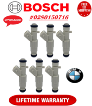 UPGRADED OEM Bosch x6 4 hole 22LB Fuel Injectors for 87-88 BMW 325 528E 2.7L I6 - £125.72 GBP