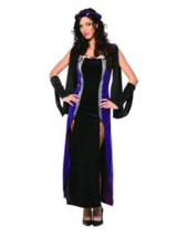Lady Renaissance Gown Costume Small Black Purple Womens Halloween Dress NEW - $29.69