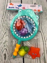 7Pcs Shark Toss and Catch Net with Ball Bath Toy Set Shark Beach Ball Ne... - $16.14
