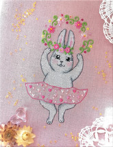 Bunny Ballerina Cross Stitch pattern pdf -  Embroidery Bunny Girl embroi... - £4.43 GBP