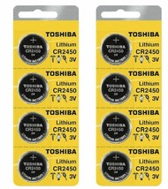 8 x New Toshiba CR2450 3 Volt Lithium Coin Battery Free Shipping US Seller - £15.71 GBP