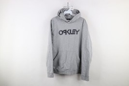 Vintage Oakley Mens Large Regular Fit Spell Out Hoodie Sweatshirt Heather Gray - £43.35 GBP