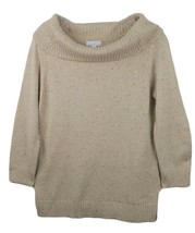 Charter Club Women&#39;s Metallic Cowl Neck Sweater Sz Medium Beige - £19.70 GBP
