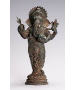 Ganesh - Ancien Thai Style Bronze Debout 4-Arm Ganesha Statue - 35cm/14 " - $531.02