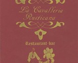 La Cavalleria Rusticana Restaurant Bar Menu Spain  - £14.71 GBP