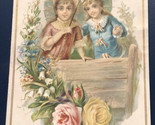 2 Ladies Posing With Roses Victorian Trade Card VTC 8 - £5.44 GBP
