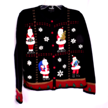 Designers Original Studio Joy Christmas Santa Sweater Size Petite Medium - £18.63 GBP
