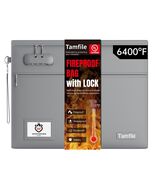 Fireproof Document Bag with Lock 6400℉ Valuables Cash Fire Safe 14.5 x 1... - $36.58