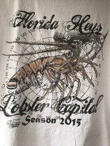 2015 Season Lobster Capital Florida Keys Men&#39;s M T-Shirt White S/S Souve... - $18.60