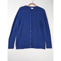 British Vogue Wintuk Blue Cardigan Sweater Womens 100% Acrylic - $39.68