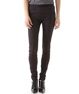  Helmut Lang Stretch Embossed Suede LEATHER Leggings Pants Plum sz 4 - $150.43 CAD