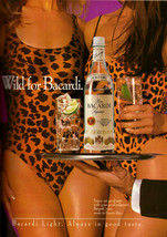 1990 Bacardi Rum Liquor Magazine Sexy Leopard Print 2-Pg Vintage Print A... - $5.93