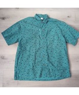 Vntg Patagonia Shirt Men L Teal  Allover Hawaiian Pattern Aloha Style Su... - $79.20