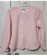 Oscar De la Renta Women&#39;s Baby Pink Textured Long Sleeve Fleece Pullover... - $38.41 CAD