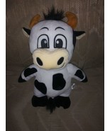 Impact Merchandise Cow Bull Plush 14&quot; Moo Horns White Black Spots Barn F... - £10.86 GBP