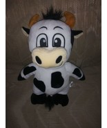 Impact Merchandise Cow Bull Plush 14&quot; Moo Horns White Black Spots Barn F... - £10.58 GBP