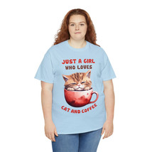 funny cat and coffee t shirt women humor  Unisex Heavy Cotton Tee - £13.41 GBP+