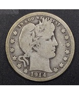 1914 Silver Barber Quarter &quot;VG&quot; Free S/H.    20230085 - £15.66 GBP