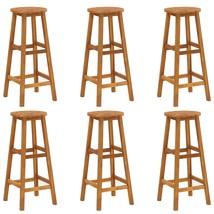  Bar Stool Set of 6 Solid acacia wood Standard Footrest - €331,63 EUR