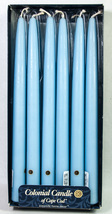 12 Colonial Candles 12&quot; Taper Coastal Blue Color Unscented Dripless  - £20.07 GBP