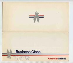 American Airlines Business Class Ticket Jacket Ticket Boarding Pass Stub... - $15.84