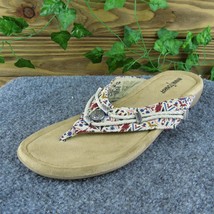 Minnetonka  Women Flip Flop Sandal Shoes Brown Fabric Size 11 Medium - £19.41 GBP