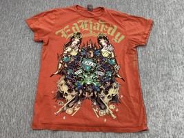 Ed Hardy Shirt Mens Medium Orange Love Kills Slowly Tattoo Graphic y2k G... - €21,17 EUR
