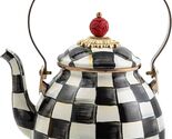 Mackenzie-Childs Black-and-White Courtly Check Tea Kettle 2 Qt New Free Shipping - $149.95