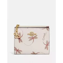 COACH Dompet Lipat Wanita Tas Kartu Dompet Saku Kanvas (Ritsleting Capung) - $67.00