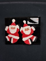 Vintage Santa Claus  Post Pierced Earrings.  2&quot;  So Cute!  Nice Condition. - $13.50