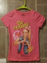Jojo Siwa Shirt Girls M Pink Be Happy Nickelodeon - £7.95 GBP