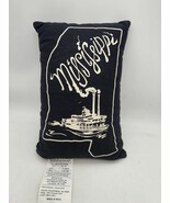 The State Of Mississippi Black Pillow - $15.75