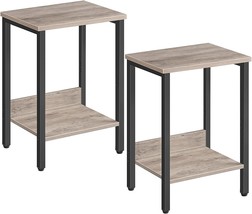End Tables Set Of 2 By Alloswell, Industrial Design, Steel, Greige Ethg5001S2. - £38.20 GBP