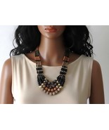 Brown &amp; Black Large Multi Strand Statement Necklace - $46.29 CAD