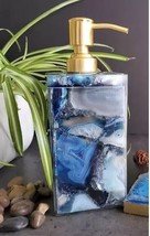Natural Blue Agate Soap Dispenser Handmade Crystal Lotion Dispenser Gift... - $242.55