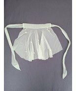VTG MCM Sheer Whimsical Green White Daises Baking Cooking Half Apron Kit... - $11.39