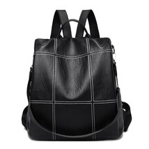 Multi-Function Women Backpack High Quality Leather BackpaFor Teenage Girls Schoo - £27.03 GBP
