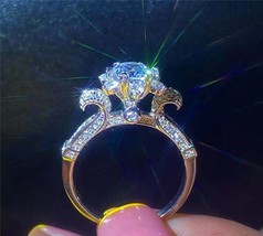 Women&#39;s 925 Silver 18K Gold Plated 1 Carat Moissanite Engagement Wedding Ring  - £12.78 GBP