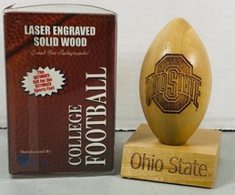 Ohio State University Laser Engraved Solid Wood College Football - Real Wood - £20.99 GBP