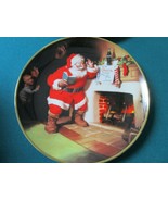 SANTA COLLECTOR PLATES CHRISTMAS PAUSE THAT REFRESHES/A VISIT FROM SANTA... - $35.27