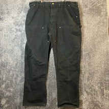 Carhartt Double Knee Jeans Mens 44x32 Black B01 BLK Dungaree Work Baggy y2k - £32.61 GBP