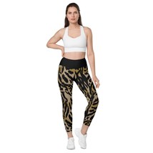 New Women&#39;s 2XS-6XL Legging Animal Print Black Compression Pockets High ... - $31.18+