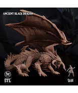 3D Printed Sordane Publishing Ancient Black Dragon 28 32mm D&amp;D - $2,518.97 MXN+