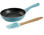 Pioneer Woman 8&quot; Pan &amp; Spoonula ~ Teal  ~Timeless Beauty ~ Non Stick Fry... - £29.89 GBP