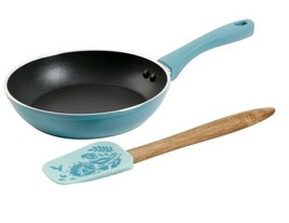 Pioneer Woman 8&quot; Pan &amp; Spoonula ~ Teal  ~Timeless Beauty ~ Non Stick Frying Pan - £29.89 GBP
