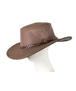 Real Australian Leather Cooler Hat by Jacaru. Made in Australia. Brown - $69.95