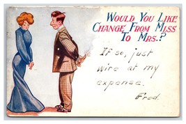 Engagement Proposal Would You Like to Change from Miss to Mrs.? DB Postcard R23 - £2.32 GBP
